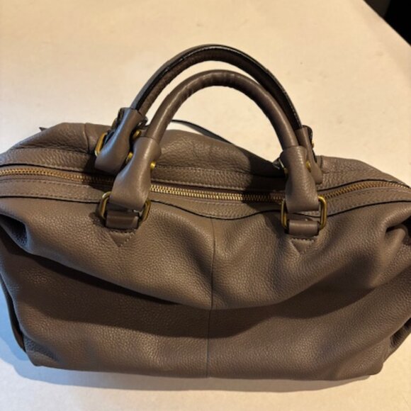 Elliott Lucca Italy Leather Grey Satchel Double Handle Detachable Shoulder Strap - Picture 5 of 7